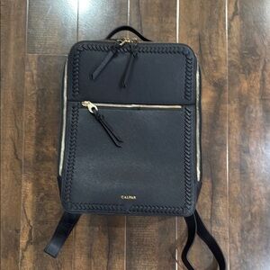Calpak Black Leather Backpack